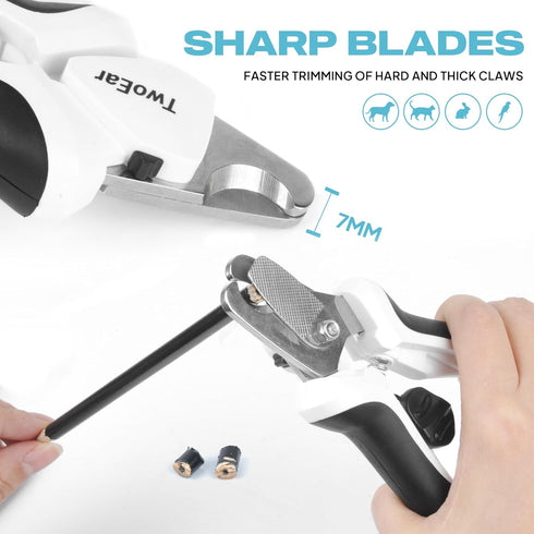 TwoEar Dog Nail Clippers with Light, Dog Nail Trimmers with Quick Sensor & Safety Guard, Razor Sharp Blade, LED Pet Nail Clipper/Dog Toenail Clipp...